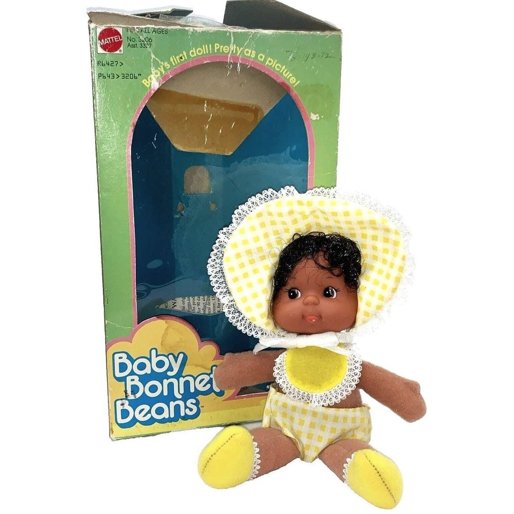 Mattel Baby Bonnet Beans African American Beanie 8" Doll w Box NOS Vintage 1980